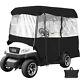 4 Passenger Golf Cart Cover Driving Enclosure Black Fits Ez Go Club Car Yamaha