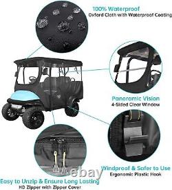 4 Passenger Golf Cart Driving Enclosure for Club Car Precedent With Extended Roof