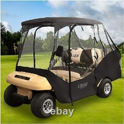 4 Passenger Golf Cart Enclosure for Club Car DS Carts, Black Cover Waterproof