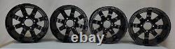 4 RETURNED GOLF CART WHEELS SGC 12? Tempest Glossy Black Wheel (SET OF 4)