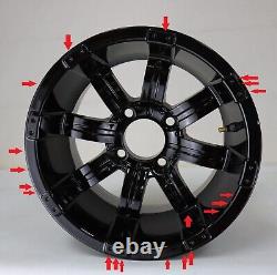 4 RETURNED GOLF CART WHEELS SGC 12? Tempest Glossy Black Wheel (SET OF 4)