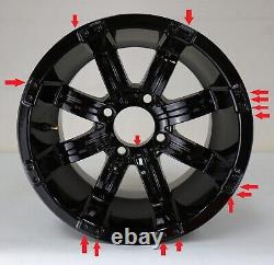 4 RETURNED GOLF CART WHEELS SGC 12? Tempest Glossy Black Wheel (SET OF 4)