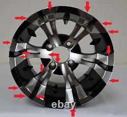 4 Returned Golf Cart Wheels 12 Vampire-machined/black Wh1245