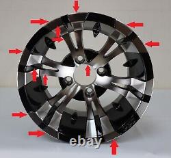 4 Returned Golf Cart Wheels 12 Vampire-machined/black Wh1245