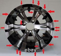 4 Returned Golf Cart Wheels 12 Vampire-machined/black Wh1245