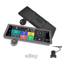4G WiFi Dual Lens 10'' Vehicle Rearview Mirror Camera Recorder Car DVR Dash Cam