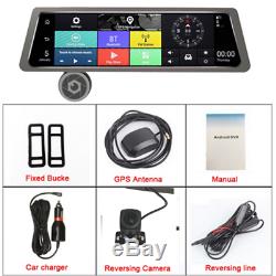 4G WiFi Dual Lens 10'' Vehicle Rearview Mirror Camera Recorder Car DVR Dash Cam