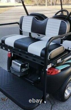 4PCS Golf Cart Seat Cover Black White Pleat, Custom Fit EZGO Club Car Golf Cart