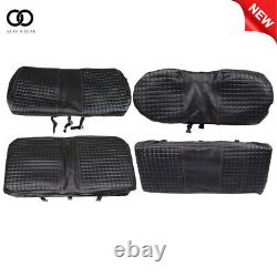 4PS Golf Cart Vinyl Black Front Rear Seat Cover For Club Car DS 2000.5 Up