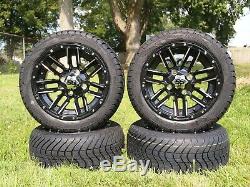 4x Golf Cart 12 inch Black Wheels 215/40-12 Street Tire DOT EZGO Club Car Yamaha