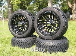 4x Golf Cart 12 inch Black Wheels 215/40-12 Street Tire DOT EZGO Club Car Yamaha