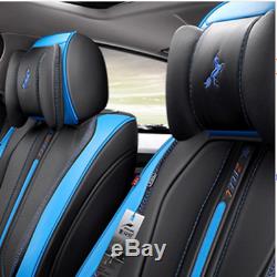 5-Seats Car Seat Cover Front+Rear 6D Microfiber Leather Cushion Fit All Season