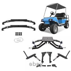 6 A-Arm Lift Kit & Rear Leaf Springs Black For 1982-2003 Club Car DS Golf Cart