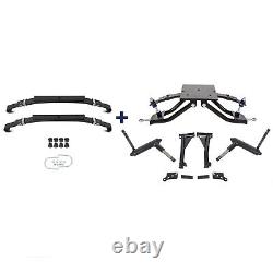 6 A-Arm Lift Kit & Rear Leaf Springs Black For 1982-2003 Club Car DS Golf Cart