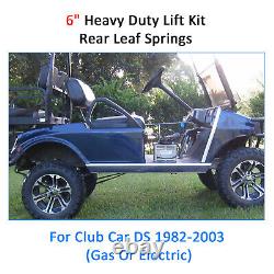 6 A-Arm Lift Kit & Rear Leaf Springs Black For 1982-2003 Club Car DS Golf Cart