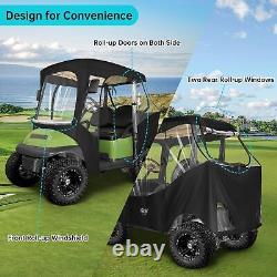 600D Golf Cart Enclosure Protector for 2 Passenger Club Car DS Precedent, Black