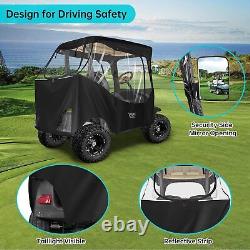 600D Golf Cart Enclosure Protector for 2 Passenger Club Car DS Precedent, Black