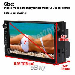 7'' Double 2 DIN Car Stereo WIFI AM FM Radio Mirror Link for GPS Navigation +CAM