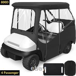 800D Golf Cart Enclosure for 4 Passenger Club Car DS Waterproof Golf Cart Cover