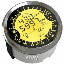 85mm 6 in 1 Multi-Function Digital GPS Speedometer Tachometer Oil Pressure Gauge