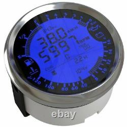 85mm 6 in 1 Multi-Function Digital GPS Speedometer Tachometer Oil Pressure Gauge