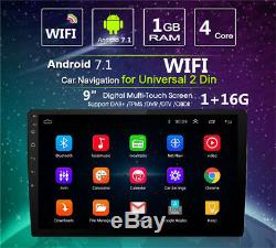 9 Android 7.1 Double 2DIN In dash Car stereo Radio Player GPS WiFi Mirror Link