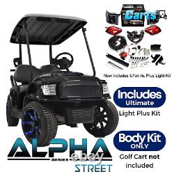 ALPHA Black Street Golf Cart Body Kit and Light Kit Club Car Precedent 2004-Up