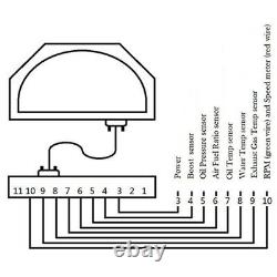 Advance DD Kit 10 in 1 Oil Water Boost Temp Fuel Pressure Gauge EGT Car Truck