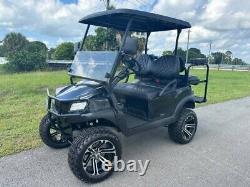 BLACK 2019 CLUB CAR TEMPO PRECEDENT 48v HIGH SPEED GOLF CART 4 PASSENGER SEAT