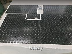 BLACK Aluminum Diamond Plate Floor Mat for Club Car DS 82-Up 5 piece