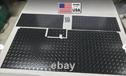 BLACK Aluminum Diamond Plate Floor Mat for Club Car DS 82-Up 5 piece Made in USA