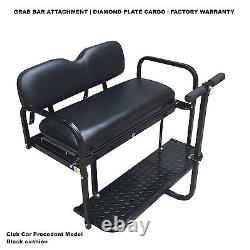 BLACK Club Car PRECEDENT Rear Flip Seat for All Years CC Precedent Golf Cart