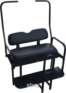 BLACK Rear Flip Folding Seat 1982-2000.5 Club Car DS Golf Cart with Roof Supports