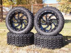 Black 14 Golf Cart Wheels & Tires 23x10-14 All Terrain, EZGO/Club Car/YMH/Icon
