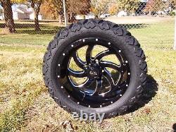 Black 14 Golf Cart Wheels & Tires 23x10-14 All Terrain, EZGO/Club Car/YMH/Icon