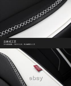Black & Blue Microfiber Leather Car Seat Cover Full Set Seat Cushion Protector