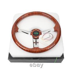 Black Club Car DS Hub Adapter with 13inch Acrylic Wood Grain Steering Wheel