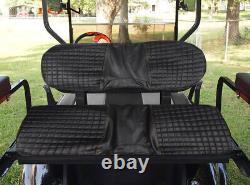 Black Color Seat Covers Front And Rear Set For Club Car DS 2000.5-Up Golf Carts