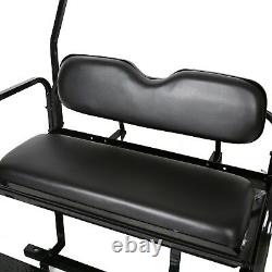 Black Folding Rear Flip Back Seat Kit For 2000-2013 Club Car Golf Cart DS