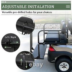 Black Folding Rear Flip Seat Kit for 2000-2013 Club Car Golf Cart DS withGrab Bar