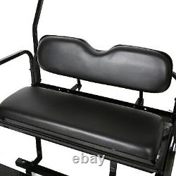 Black Folding Rear Flip Seat Kit for 2001-2013 Club Car Golf Cart DS withGrab Bar