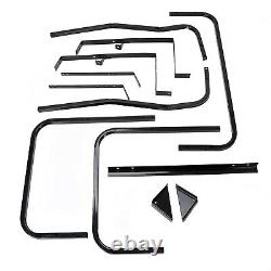 Black Folding Rear Flip Seat Kit for 2001-2013 Club Car Golf Cart DS withGrab Bar