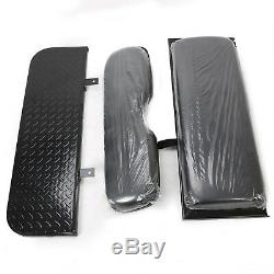 Black Folding Rear Flip Seat Kit for 2001-2013 Club Car Golf Cart DS withGrab Bar