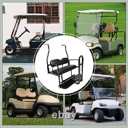 Black Folding Rear Flip Seat Kit withGrab Bar fits Club Car Golf Cart DS 2014-up
