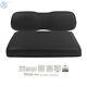 Black Front Seat Bottom & Back Cushion Set For Club Car Ds 2000.5-up Golf Cart