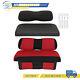 Black Golf Cart Front Seat Cushion Set And Cover Withstorage Bag For Club Car Ds