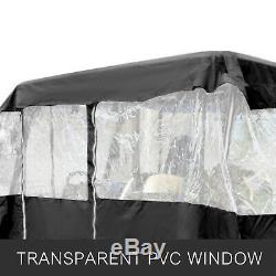 Black Rain Cover Enclosure for 4 Golf Cart W Back Seat Extended Roof ClubCar