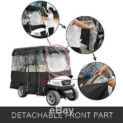Black Rain Cover Enclosure for 4 Golf Cart W Back Seat Extended Roof ClubCar