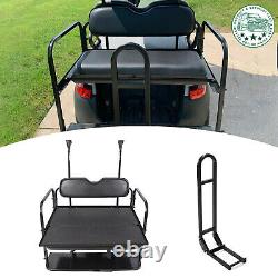 Black Rear Flip Seat Kit with Grab Bar for 2004-Up Club Car Golf Cart Precedent