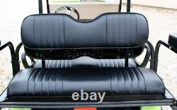 Black Seat Covers Front Rear (4 PCS) Custom Fit For Club Car DS 2000.5 Staple on